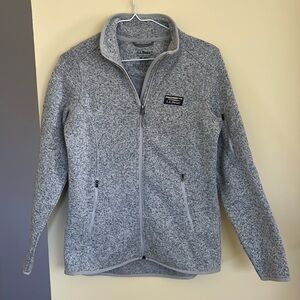 Heathered grey llbean zip-up fleece, size xs